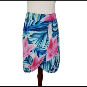 K by Kinnucans Tropical Wrap Skirt Size Large